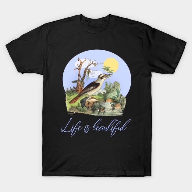 Wildlife Bird Illustration with Affirmation T-Shirt by Biophilia